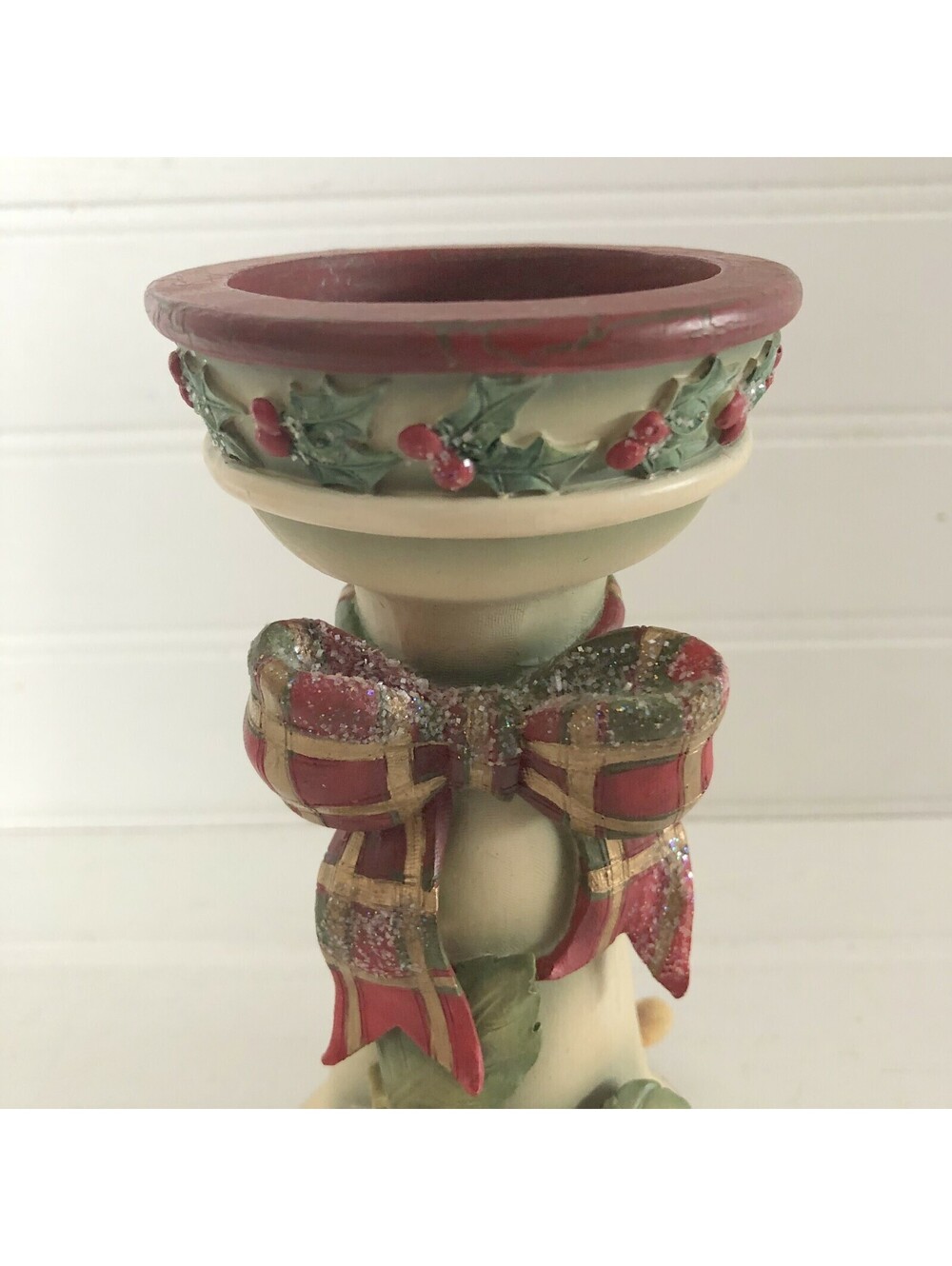 2 Winter Orchard Candle Holders Christmas Fruit Ribbon Holly Betty Singer Design - Picture 7 of 12